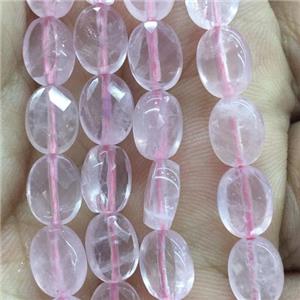 Rose Quartz Beads, pink, faceted oval, approx 8x10mm