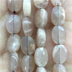 peach MoonStone Beads, faceted oval, approx 6x8mm