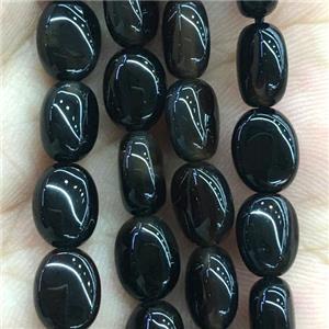 black onyx agate oval beads, approx 6x8mm