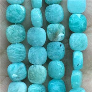 Amazonite Beads, faceted square, approx 6x6mm