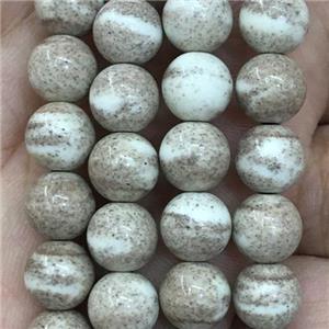 dichromatic round Alashan Agate Beads, approx 8mm dia