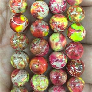 round Imperial Jasper beads, red, approx 8mm dia