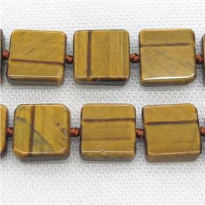 Tiger eye stone square beads, approx 26mm, 14pcs per st