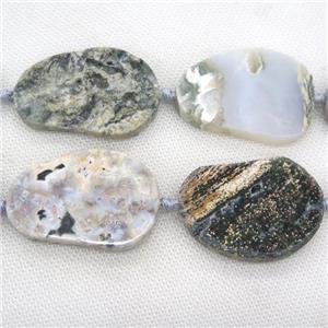 Ocean Agate slab beads, mango shaped, approx 35-50mm