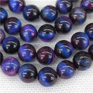 round Tiger eye stone beads, bluepurple, approx 8mm dia