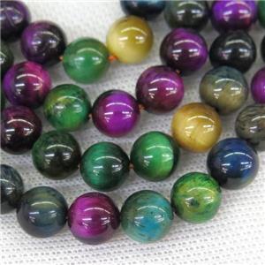 round Tiger eye stone beads, mixed color, approx 8mm dia