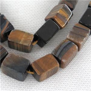 tiger eye stone cuboid beads, approx 10-14mm
