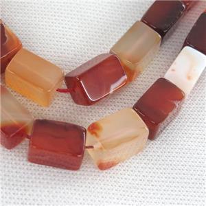 red agate Cuboid beads, approx 10-14mm