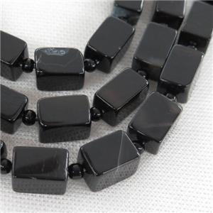 black Agate Cuboid beads, approx 10-15mm