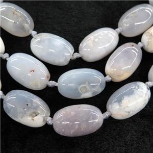 blue Chalcedony barrel beads, approx 17-28mm