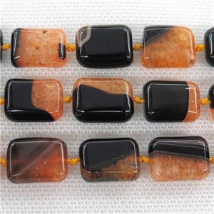orange Druzy Agate rectangle beads, approx 13x18mm