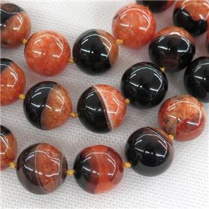 round orange Druzy Agate beads, approx 18mm dia