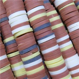 Fimo Polymer Clay heishi beads, mixed color, approx 8mm dia