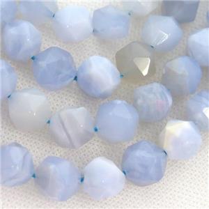 Blue Lace Agate Beads, faceted round, starcut, approx 6mm dia