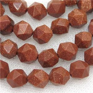 Gold Sandstone Beads, faceted round, starcut, approx 10mm dia