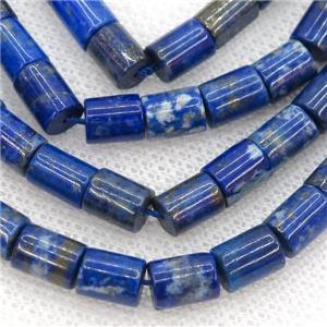blue Lapis Lazuli tube beads, approx 5x7mm