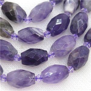 purple Amethyst Beads, faceted rice, approx 9x14mm