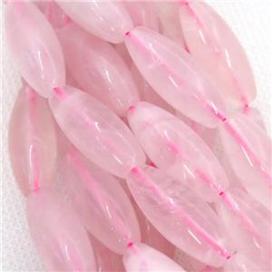 Rose Quartz rice Beads, approx 10x25mm