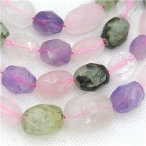 mixed Gemstone Beads, faceted freeform, approx 10-18mm