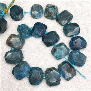 blue Apatite Beads, faceted rectangle, approx 20-23mm