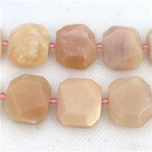 pink Aventurine Beads, faceted rectangle, approx 20-23mm
