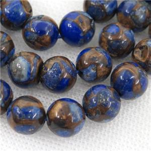 Assembled Lapis Beads, blue, round, approx 10mm dia