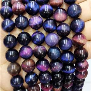 round Tiger eye stone beads, multicolor, approx 12mm dia