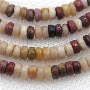 Mookaite heishi beads, approx 2x4mm