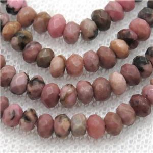 Rhodonite Beads, faceted rondelle, approx 2x4mm