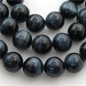 inkblue Tiger eye stone beads, round, approx 10mm dia
