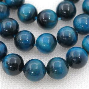 blue Tiger eye stone beads, round, approx 4mm dia