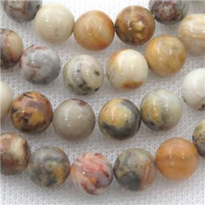 yellow Crazy Agate Beads, round, approx 4mm dia