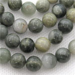 Green Actinolite Beads Smooth Round, approx 8mm dia