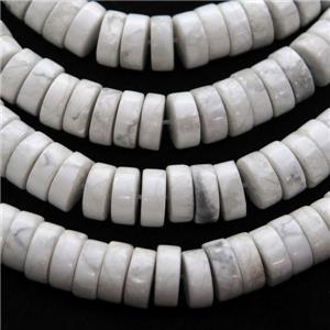 white howlite turquoise heishi beads, approx 8mm