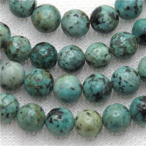 green African Turquoise beads, round, approx 4mm dia