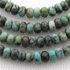 African Turquoise rondelle beads, approx 4mm dia