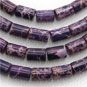 purple Imperial Jasper tube beads, approx 6x8mm
