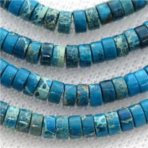 blue Imperial Jasper heishi beads, approx 3x6mm