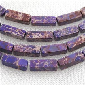 purple Imperial Jasper cuboid beads, approx 4x13mm