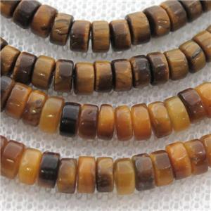 yellow Tiger eye stone heishi beads, approx 4mm