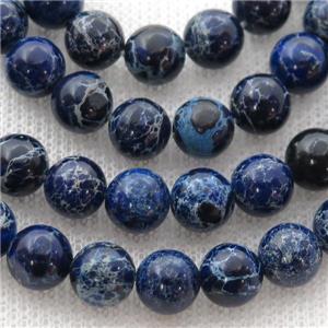 royal blue Imperial Jasper beads, round, approx 12mm dia