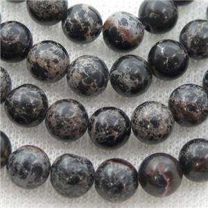 black Imperial Jasper beads, round, approx 8mm dia