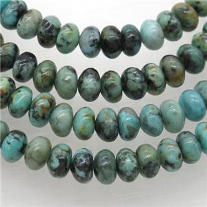 African Turquoise rondelle beads, approx 4x6mm