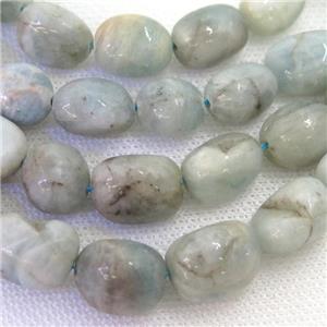 Aquamarine nugget beads, freeform, B-grade, approx 9-15mm
