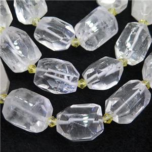 Clear Quartz nugget beads, faceted freeform, approx 12-18mm