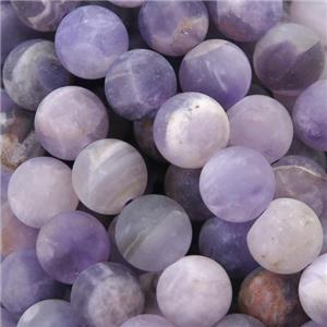round purple dogtooth Amethyst beads, matte, approx 6mm dia