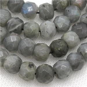 Labradorite beads, faceted round, approx 10mm