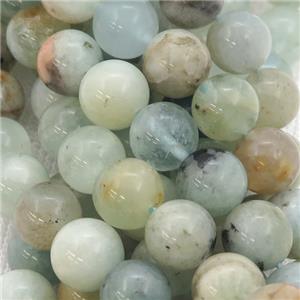 round Aquamarine Beads, B-grade, approx 6mm dia