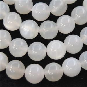 white MoonStone Beads, round, approx 4mm dia