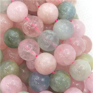 round Morganite Beads, mix color, A-grade, approx 8mm dia